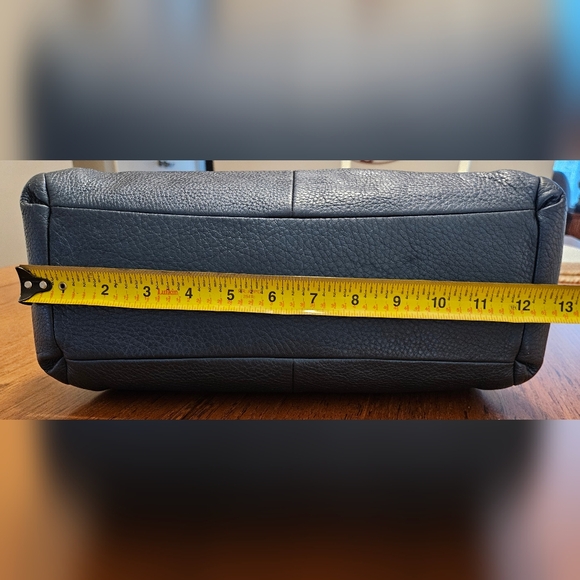 Coach Metallic Navy Pebbled Leather Boho Shoulder Bag w/ Silver Accents - Picture 12 of 12